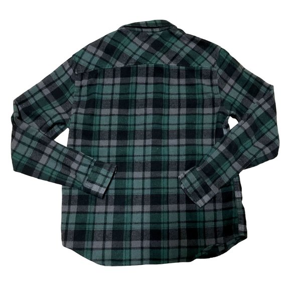 GREEN PLAID FLANNEL SHIRT SZ S GREEN BLACK EIGHTY EIGHT LONG SLEEVE MENS - Picture 5 of 5